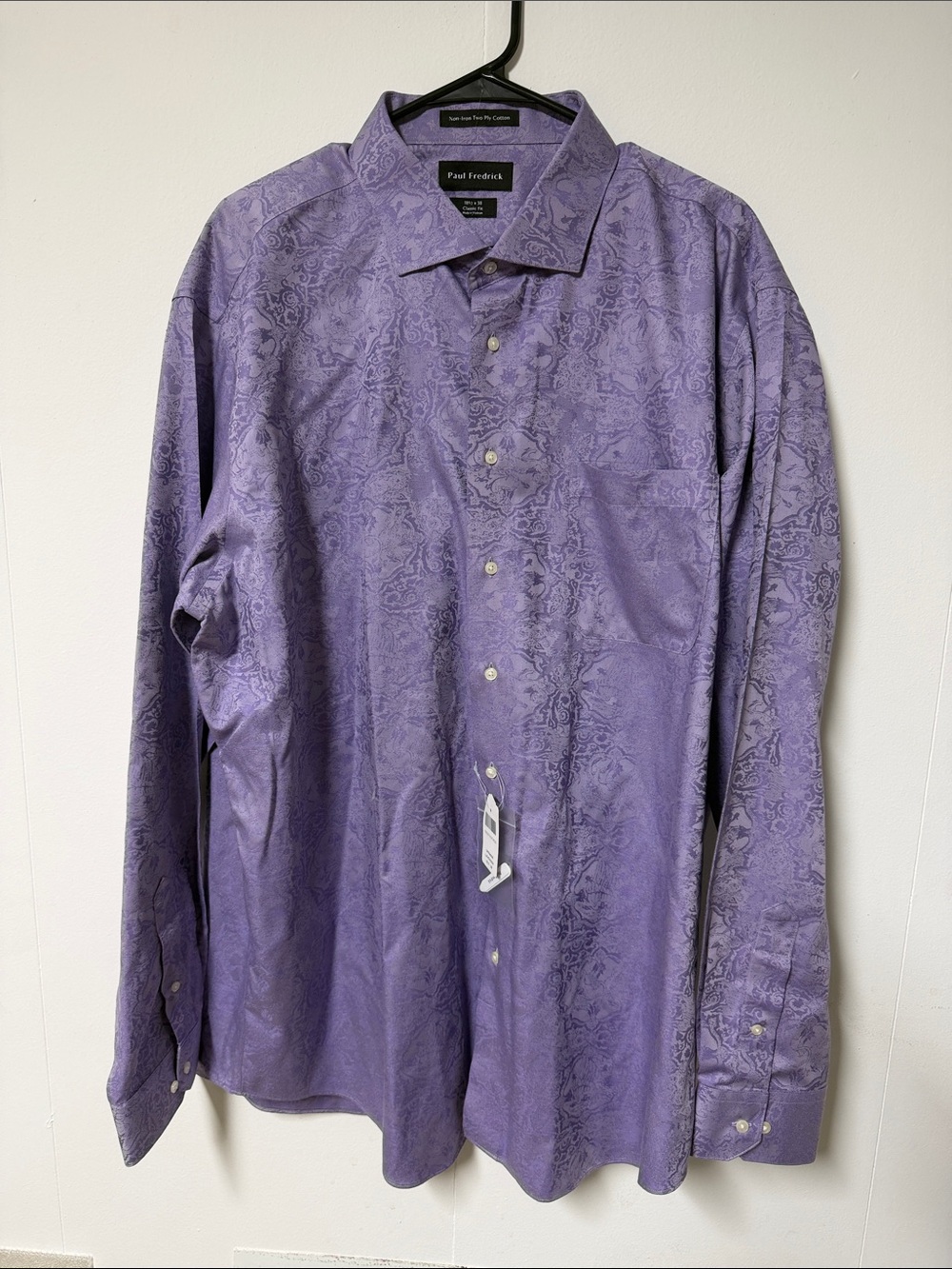 Paul Fredrick Lavender Paisley Jacquard Dress Shirt